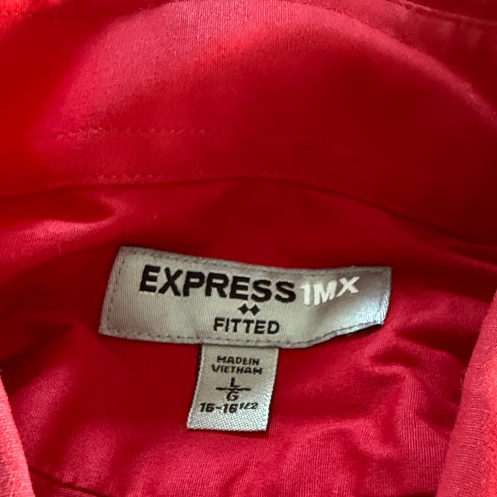 Express Men's Red, light gray, dark gray and Plaid Dress Shirts- lot - Picture 3 of 5